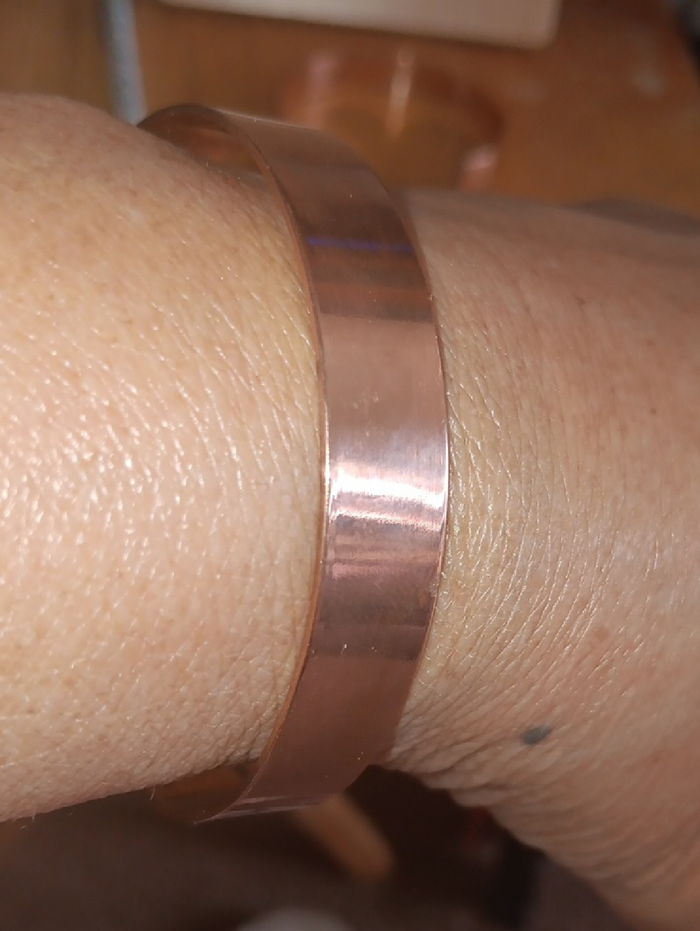 Copper Cuff Bracelet - Rose Copper Tone